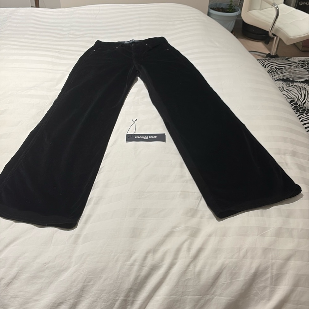 New Veronica’s Beard black velvet wide leg jeans jeans. Size 27. High waisted
